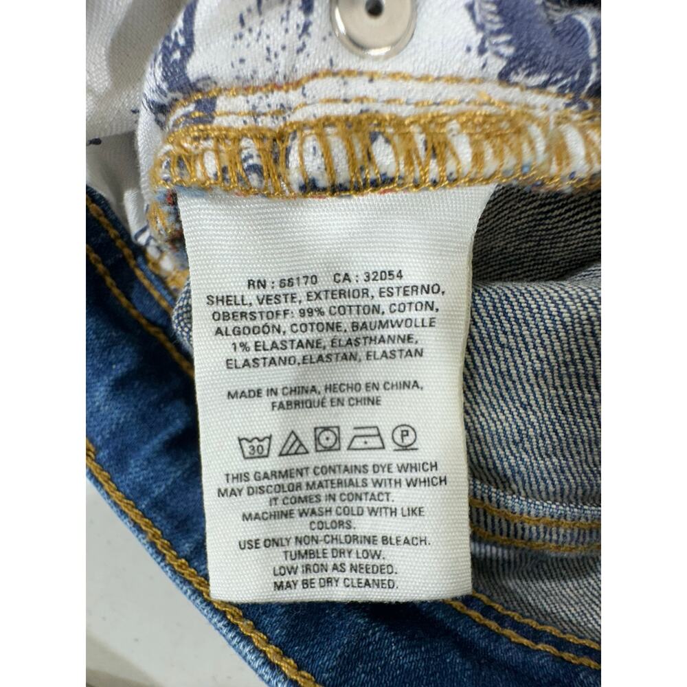 Pilcro Jeans Relaxed Straight Sz 29 (31x27.5)‎ Mid Rise Button Fly Orange Stripe - Picture 6 of 9